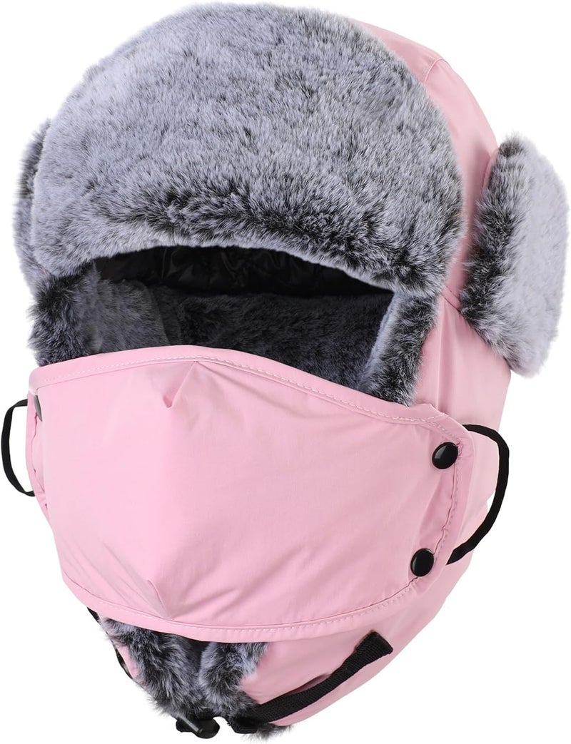 Connectyle Trapper Hat for Men Women Faux Fur Trooper Trapper Winter Hat with Ear Flaps Waterproof Ushanka Hunting Hats - Image 1